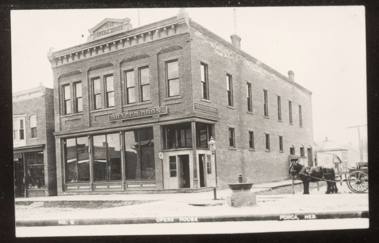 Ponca's opera house, where the bike shop was